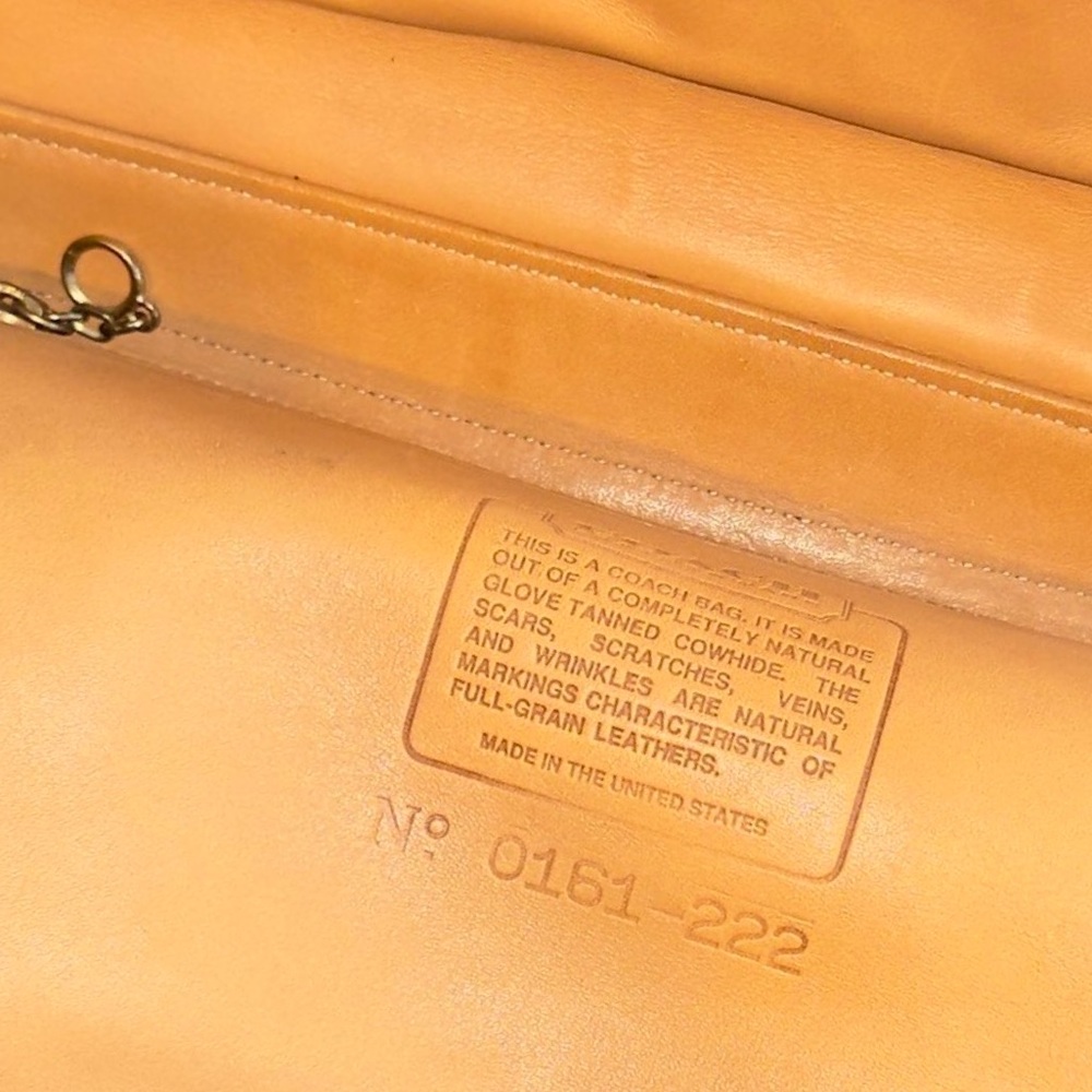 Coach Vintage Riverside Bag Made in USA British Tan No 0161-222 - Picture 6 of 11